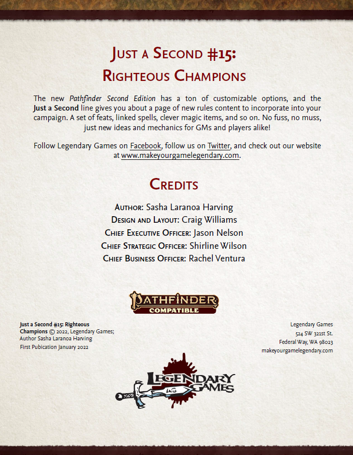 Just a Second #15: Righteous Champions