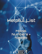 Helpful List Model Numbers + Names