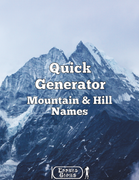 Quick Generator Mountain and Hill Names