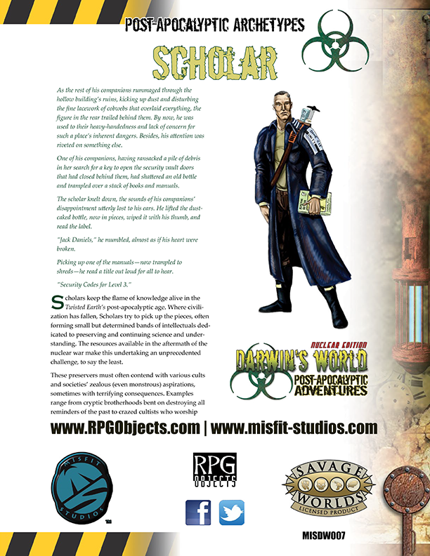 Scholar Post-Apocalyptic Archetype for Darwin's World, Nuclear Edition
