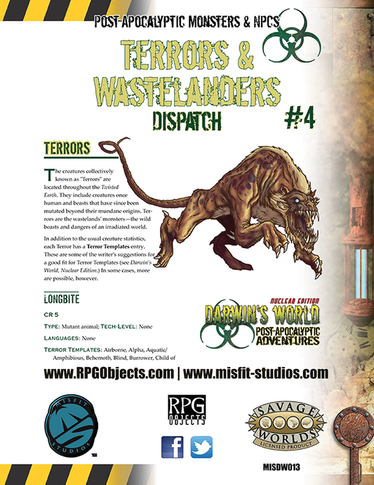 Darwin's World, Nuclear Edition Terrors & Wastelanders Dispatch #4