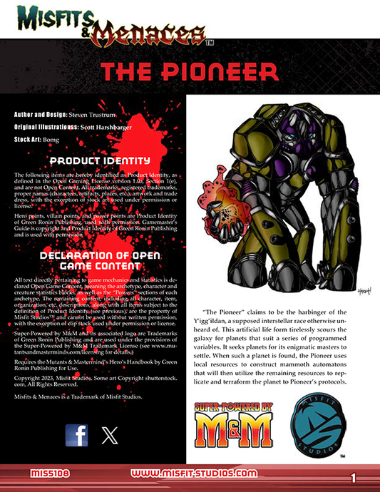 Misfits & Menaces The Pioneer