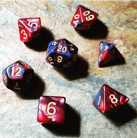 Midnight Heart Polyhedral 7 Die Set