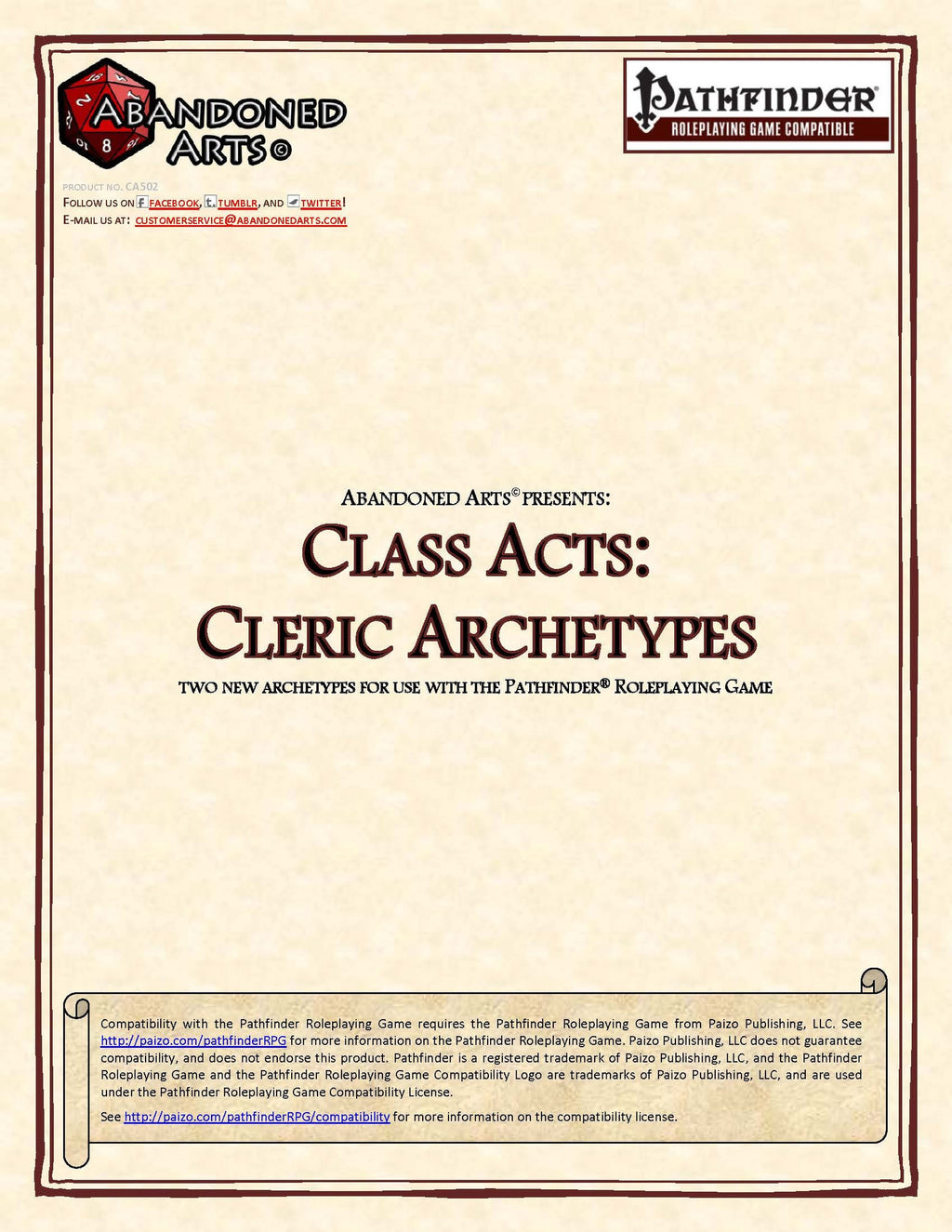 Class Acts: Cleric Archetypes