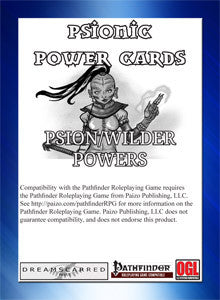 Psionic Power Cards: Psion/Wilder