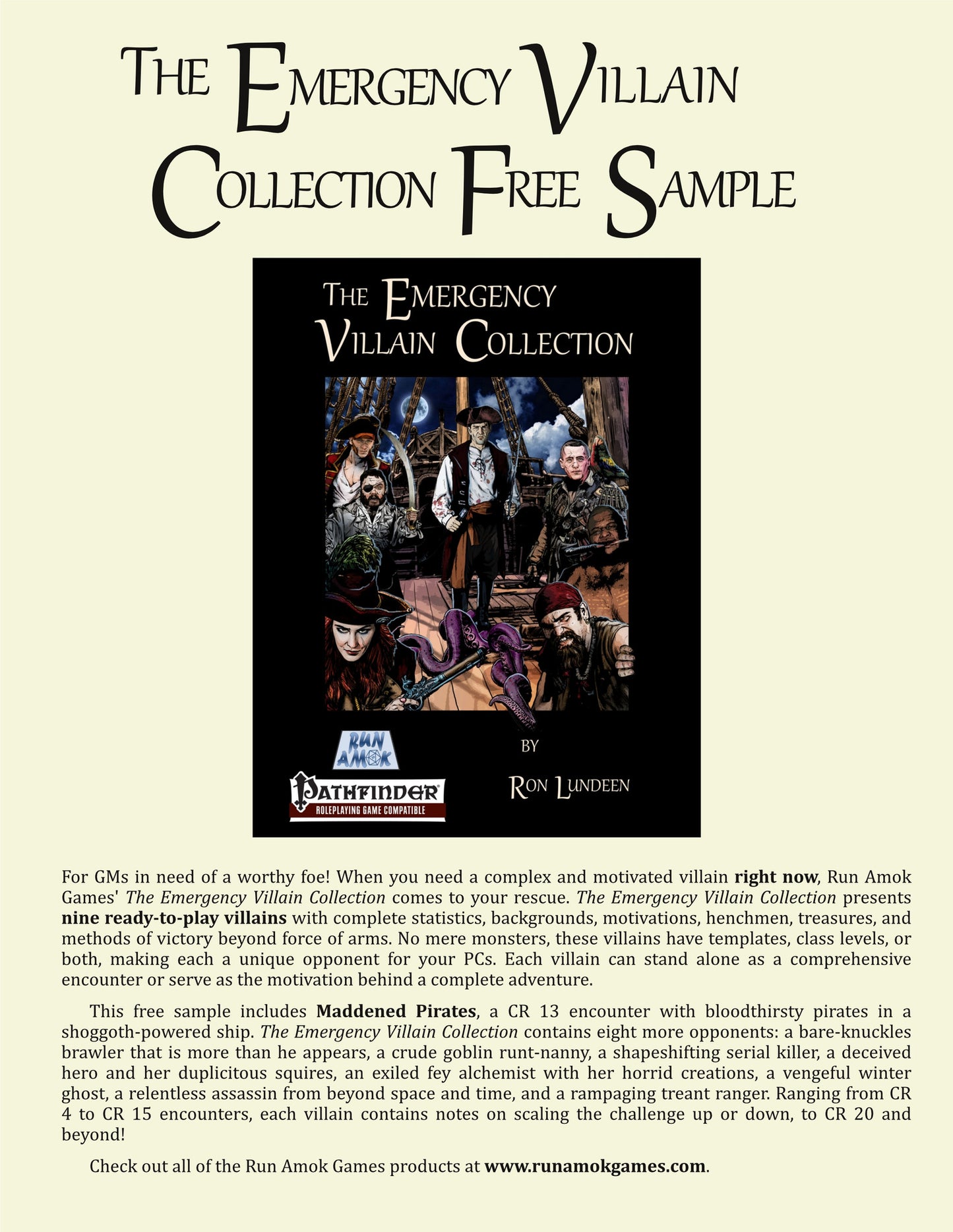 The Emergency Villain Collection Free Sample