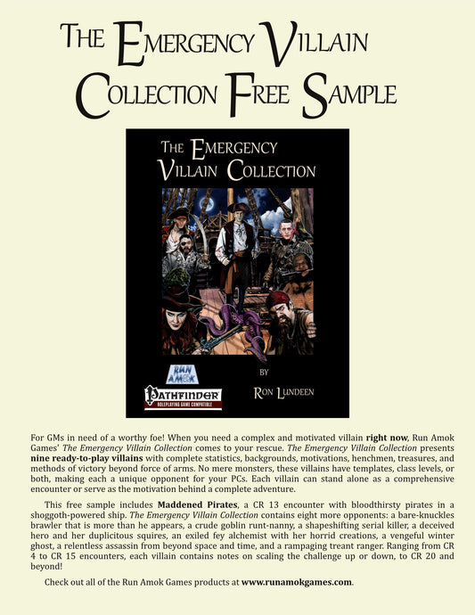 The Emergency Villain Collection Free Sample