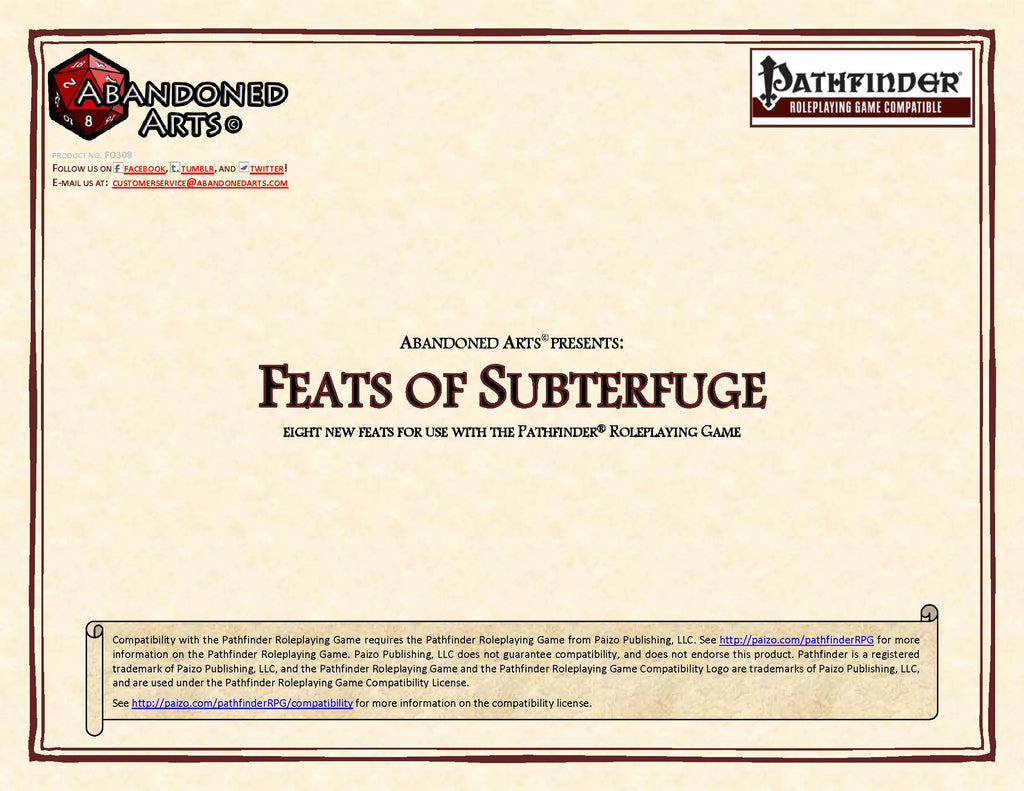 Feats of Subterfuge