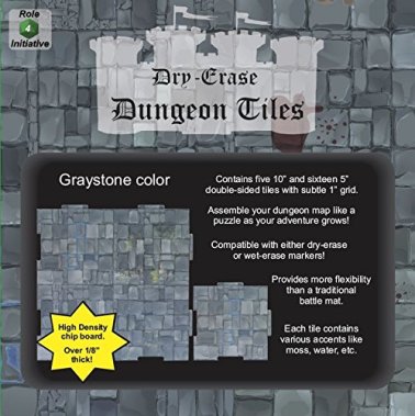 Dry Erase Dungeon Tiles-Graystone Combo Pack (5 10