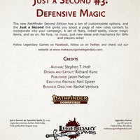 Just a Second #3: Defensive Magic