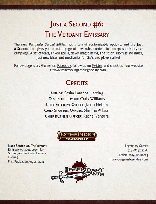 Just a Second #6: The Verdant Emissary