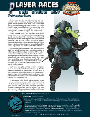 Player Races: the Dark Elf