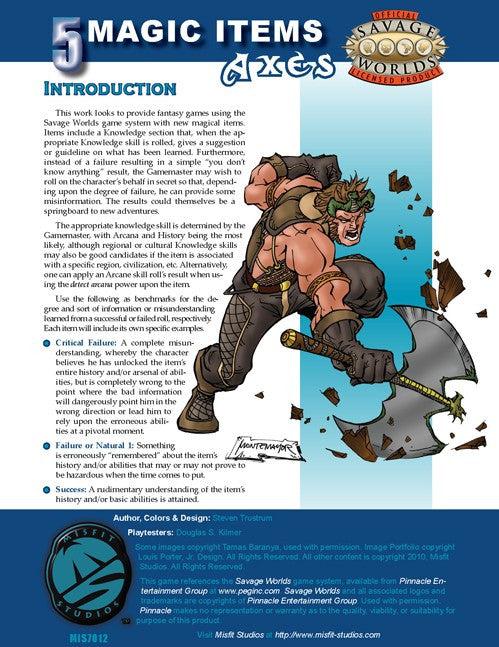 5 Magic Items: Axes