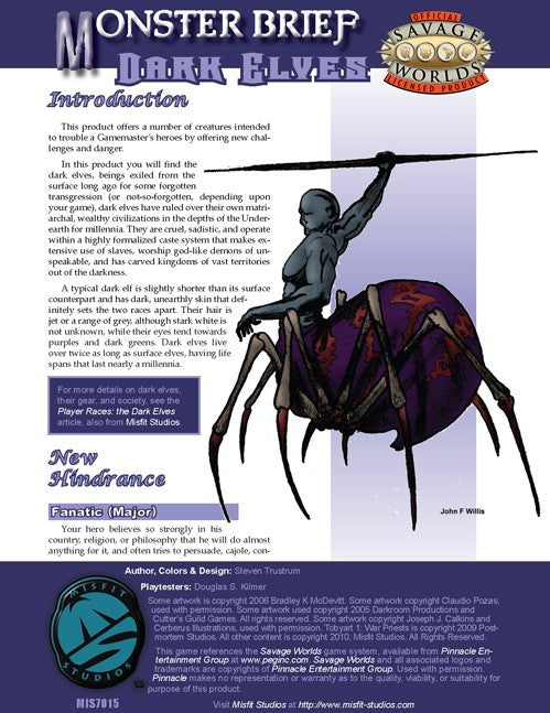 Monster Brief: Dark Elves