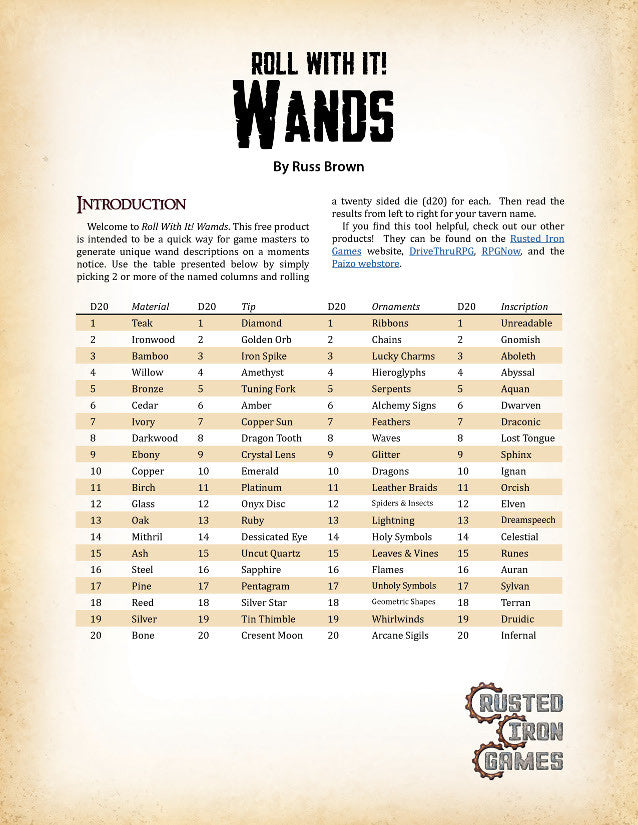 Roll With It! Wands