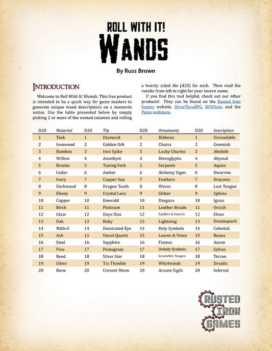 Roll With It! Wands