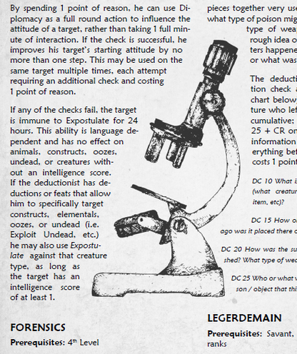 The Deductionist - Detective Base Class for Pathfinder RPG