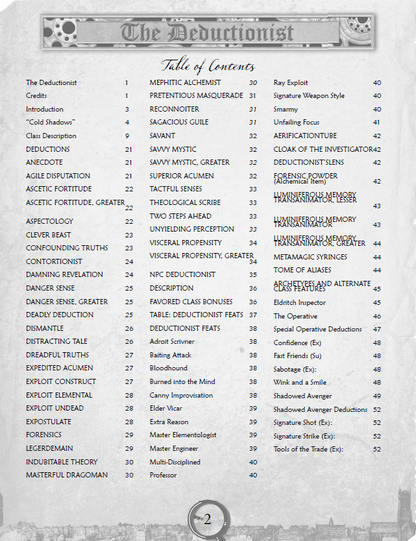 The Deductionist - Detective Base Class for Pathfinder RPG