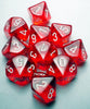 Chessex Dice Sets: Red/White Translucent d10 Set (10)