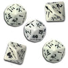 Exotic Dice Sets: D10 White & Black Japanese Dice Set