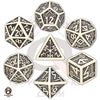 Exotic Dice Sets: Beige & Black Dwarven Dice (7)
