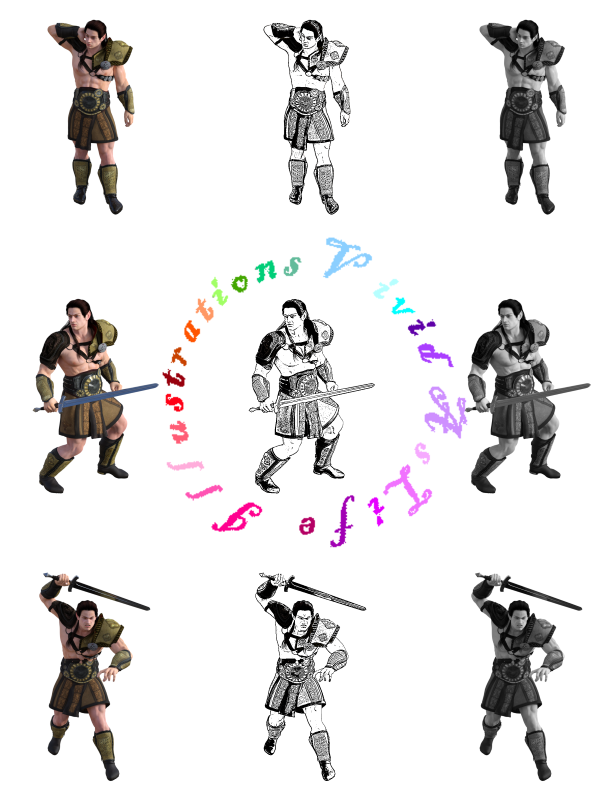 Stock Art - Male Half-Elf Barbarian