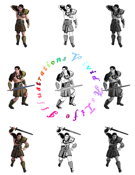 Stock Art - Male Half-Elf Barbarian